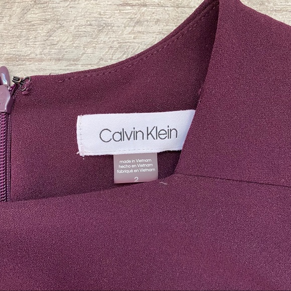 Calvin Klein Flutter Sleeve Square Neck Midi Dress - Picture 3 of 4